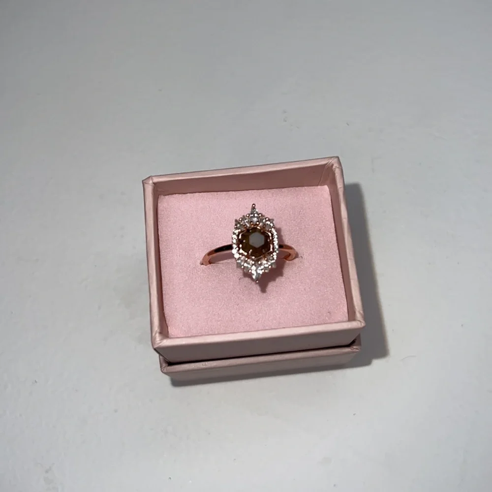 Local Eclectic Medina Labradorite Rose Gold ring size 8